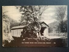 Postcard Rockingham VT - Hall Covered Bridge Saxton's River picture