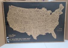 35 Inch Routed USA Cork Map Includes Hardware High Quality 22 X 35 EASY, TIGER picture