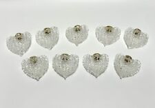 Vintage Spun Glass Heart Christmas Light Covers  2” X 2” Set Of 9 picture