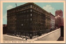 Vintage 1930s Montreal, Quebec Canada Postcard QUEEN'S HOTEL Street View Unused picture