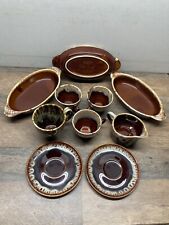 Lot Of 10 Vintage Hull Oven Proof Cups Plates Dishes Drip Glaze picture