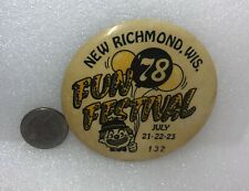 1978 New Richmond Wisconsin Fun Festival Pin picture