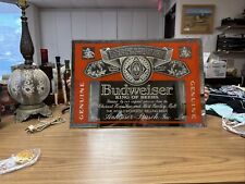 Vintage Budweiser Lager Beer Anheuser Busch Mirror Bar Sign Man Cave 26