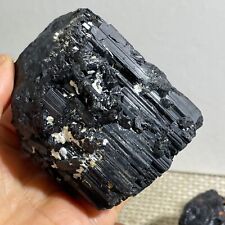 483g Natural Black Tourmaline Original specimen Crystal Rough gemstone Rock picture