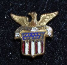 Antique 1917 The Maccabee Eagle and Enamel Shield Fraternal Masonic Lapel Pin picture