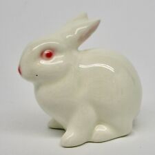Vintage Goebel white bunny rabbit figure figurine pink eyes W Germany sitting picture