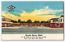 Reno Nevada NV Postcard Rancho Sierra Motel Roadside View Building c1940 Vintage picture