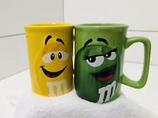M&M Mrs. Green & Yellow Peanut Collectors Coffee Mugs Raised Print 2012 picture