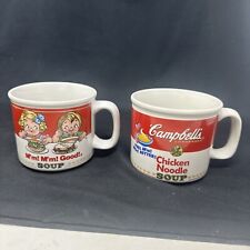 Vintage Pair 2 1990s Campbell's Kids Soup M'm M'm Good Soup 14oz Cups Mugs EXC picture