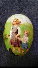 Vintage German Paper Mache Easter Egg Candy Container  picture