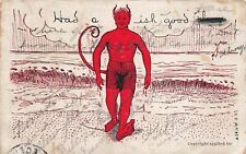 1905 HUMOR POSTCARD: NAKED RED DEVIL - HAD A DEVISH GOOD TIME picture