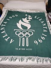 VTG Atlanta 1992 Olympic 100 Years Cotton Throw Blanket Green/white picture