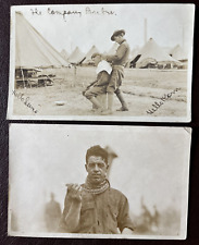 Mexico Border War, RPPC, US Army Soldier w/Snake Around Neck & Company Barber picture