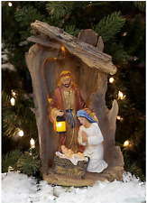 Three Kings Gifts, LED Light-Up Driftwood Creche, Holy Family, Joseph, Mary and  picture