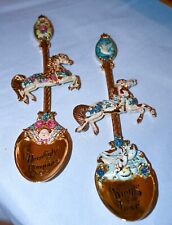 Franklin Mint Carousel Horse Romance Spoon Collection Set of 2 picture