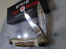 Boker Tree Brand Germany Stag D2 Copperhead 2 Blade Pocket Knife Folder 110823ST picture