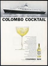 1955 SS Cristoforo Colombo ship photo Christopher Columbus Rum print ad picture