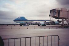 Air Force One FOUND PHOTO Original Snapshot VINTAGE Airport Tarmac LIMO 96 28 O picture