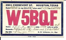 QSL 1933 Houston Texas    radio card picture
