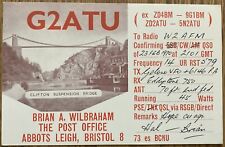 QSL Card -  Abbots Leigh England Clifton Suspension Bridge G2ATU 1970 Postcard picture