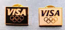 (2) Vintage VISA Sponsor Olympic Rings Lapel Pin Never used picture