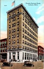Postcard Peoples National Bank in Jackson, Michigan picture