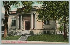 Bluffton Indiana~Public Library~Columns~Postcard~c1910 picture