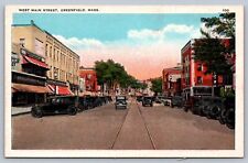 Postcard Greenfield MA West Main Street picture