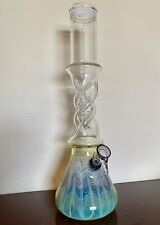 Glass Water Pipe with Twist Ice Catcher 13”  tall x 1.5