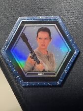 2015 Star Wars Topps Galactic Connexions Trading Disc Rey Blue Foil picture