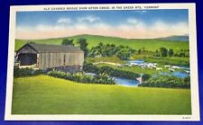 Vintage Postcard Old Covered Bridge Over Other Creek Green Mountains Vermont UNP picture