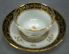 British New Hall Pattern 243 Cobalt & Gold Leaf Tea Bowl & Saucer C.1795-1805 C picture