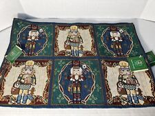 Lot of 4 Christmas House Nutcracker Tapestry Cloth Placemats 13 x 19 Inch NWT picture