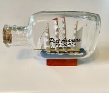 Vintage ship in a bottle - Mini galleon ship in a glass bottle Port Aranasas TX picture