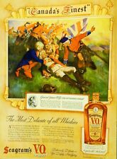 SEAGRAM'S V.O. RARE VINTAGE 1939 WHISKEY TRADE PROMO POSTER GENERAL JAMES WOLFE  picture