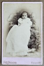 Antique Victorian Cabinet Card Photo Portrait Baby Girl or Boy Vineland, NJ picture