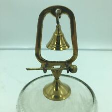 Vintage Brass Dinner Gong with a Mallet in a Brass Stand picture