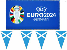 10 Metre's 20 XL Flags Euro 2024 Scotland Sky Blue Triangle Party Bunting picture