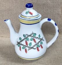 Vintage Hand Painted Speckled Hot Peppers Pattern Decorative Coffee Pot Kitschy picture