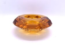 Vintage Rosenthal Amber Orange “Dimond” Crystal Tealight Candle Holder READ picture