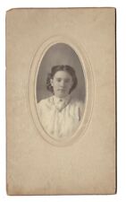 c1900 Cute Young Girl Extravagant Necklace Photo On Board Antique picture