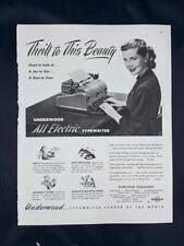 Magazine Ad* - 1948 - Underwood Electric Typewriter picture