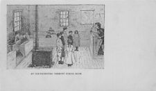 Artist Sketch Green Tint Old Fashion Vermont School Room Postcard 21-3079 picture