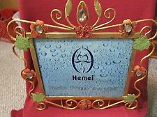 VINTAGE-GOLD PAINTED Cast Iron Picture Frame Antiqued-Holds 10