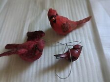 3 Vintage Red Cardinal Figures  picture