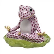 HEREND,  YOGA FROG, PINK FISHNET,  #VHP-05793,  BRAND NEW, MINT & BOX picture