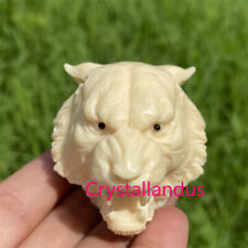 Tagua Nut Lion Skull Quartz Crystal Skull Hand Carved Reiki Healing 1pc picture