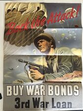 World War II Poster 1943 3rd War Loan Airborne World War Two 101st picture