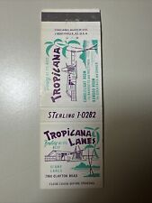 Vintage 1950s Tropicana Lanes Bowling Alley Matchbook Cover Tiki Mid-Century picture