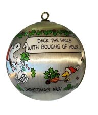Peanuts 1981 Vintage Satin Bauble Christmas Tree Hallmark Keepsake Ornament picture